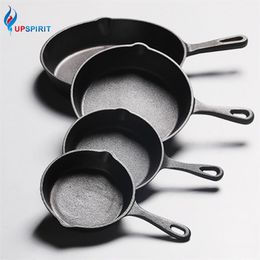 UPSPIRIT Cast Iron Non-stick 14-20CM Skillet Frying Pan for Gas Induction Cooker Egg Pancake Pot Kitchen&Dining Tools Cookware 210319