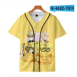 Custom Man Baseball Jersey Buttons Homme T-shirts 3D Printed Shirt Streetwear Tees Shirts Hip Hop Clothes Front and Back Print Good 080