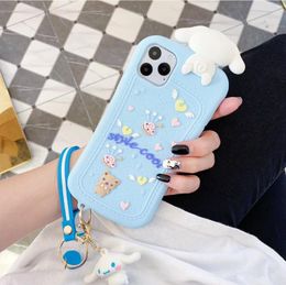 Anime Cute catoon Cases For iPhone 12 X XS Xr 8 7 6 6s Plus 11 pro max Silicone Cover with Keychain