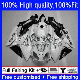 Injection Bodys For Aprilia RSV Pearl White 125 RS 125 RR 125RR RSV-125 RS125 R 06 07 08 09 10 11 8No.32 RSV125 RSV125RR RS-125 RS4 2006 2007 2008 2009 2010 2011 OEM Fairing