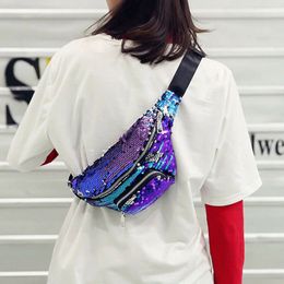 Waist Fanny Pack Belt Bag Pouch Travel Sport Hip Purse Mens Womens Sequin Solid Waist Packs Gifts