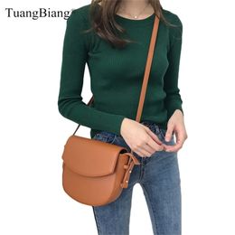 Autumn Winter O-neck Ribbed Pullover knitted women Long sleeve Slim Elasticity Jumper Ladies Cotton soft Green sweater Tops 210914