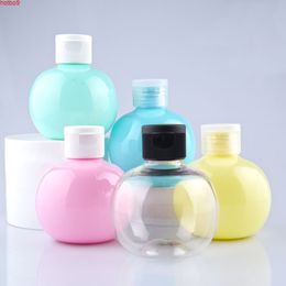 30 X 120ml Empty Macaron Colorful Ball Shape Lotion Refillable PET Plastic Bottle with White Transparent Black Flip Lidgoods