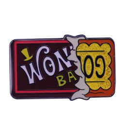 Pins, Brooches PF608 Dongmanli Chocolate Ticket Funny Movie Enamel Pin On Clothes Badge Bag Lapel Woman Men Jewellery Gift