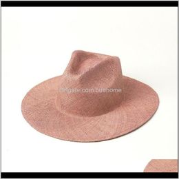 Wide Caps Hats, Scarves & Gloves Fashion Aessories Drop Delivery 2021 Designer Panama Beach Big Brim Pink Sun For Women Elegant Hats Summer S