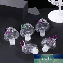 5/10 Pcs 50ml Portable Heart shape Empty Refillable Bottle With Key Ring Travel Transparent Plastic Bottle