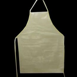 100pcs Non-woven Adult Aprons Pocket Craft Cooking Baking Art Painting Kitchen Dining Bib Outdoor Yellow Disposable Apron