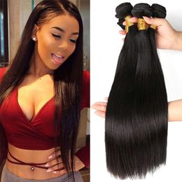 Silky Straight 100% Remy Human Hair Weave Strong Double Weft Hairs Natural Color On Sale Can Be Dyed