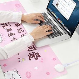 Mouse Pads & Wrist Rests Heated Pad Portable Cute Heating Winter Desktop Warm Hand Table Mat Smart Push-pull Touch Desk Writing