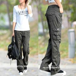 Fashion Style Full Pants Casual Jogger Cargo Woman Trousers Free 210925