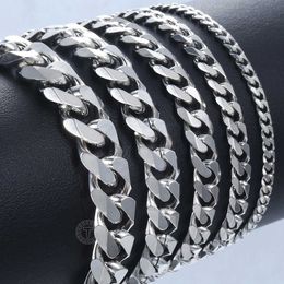 Bracelet for Men Women Curb Cuban Link Chain Stainless Steel s Womens Bracelets Chains Davieslee Jewellery Dlkbm05