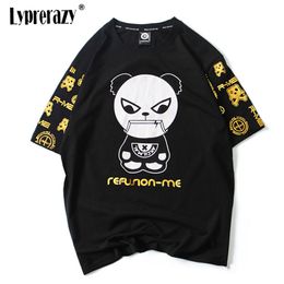 Hip Hop Casual T-Shirt Summer Funny Men/Women Cartoon Panda Print Streetwear Cotton Tees
