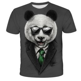 Men's T-Shirts Panda Harajuku Punk Short Sleeve Tops Trend Pullover Man Shirt Streetwear Casual T-shirt Oversized Cool Graphic Fashion