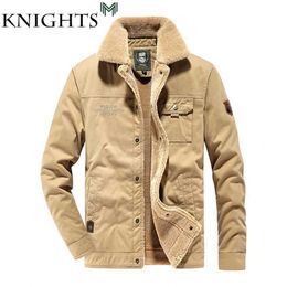 Men Winter Bomber Jacket Air Force Pilot Warm Fur Collar Army Tactical Fleece Drop 211105