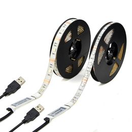 2021 5V USB LED Strips 1M 2M 3M 4M 5M RGB Flexible LED Tape Lights for TV Car Computer Tent Lighting