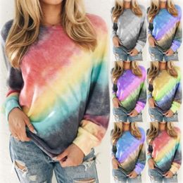 Women's Hoodies Sweatshirts Explosive autumn new style Colour long-sleeved sweater women European and American round neck loose