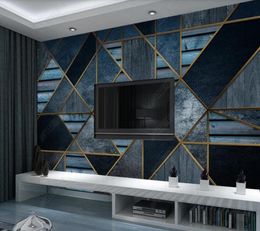 Wallpapers Papel De Parede Geometric Composition Wooden Wall 3d Wallpaper Mural,living Room Tv Bedroom Papers Home Decor