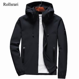 Jacket Men Zipper Arrival Brand Casual Solid Hooded Fashion Men's Outwear Slim Fit Spring and Autumn High Quality K11 211217