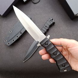 High Quality Outdoor Survival Straight Tactical Knife DC53 Satin/Black Titanium Coated Drop Point Blade Full Tang GRN Handle Knives With Kydex