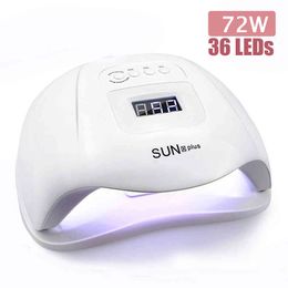 72W 36LEDS LED Dryer Dual hands UV Lamp For Curing Nail Polish With Motion Sensing Manicure Salon Tool