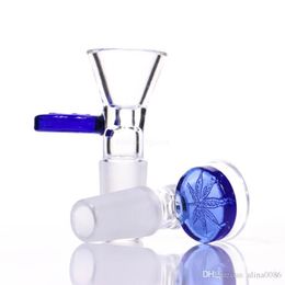 Hookahs 14mm bowl 18mm male Green Grey black blue clear glass bowls with leaves for water bongs smoking