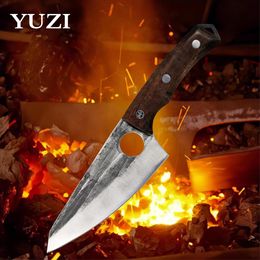 6 inch Handmade Forged Kitchen Knives 4CR13 Stainless Steel Meat Cleaver Slicing Chef knife Professional Fishing Cutter Butcher Tool
