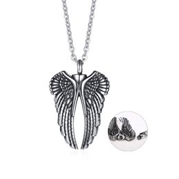 Pendant Necklaces JHSL Openable Empty Men Necklace Pendants Feather For Save Pet Ashes Holder Fashion Jewelry Stainless Steel Chain
