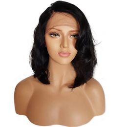14-18inch Synthetic Hair Wigs Brazilian Virgin Simulation Human Hair Lace Front Wigs Glueless Short Bob Wavy With For Black Womenfactory dir