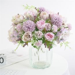 Decorative Flowers & Wreaths 1PC Year Artificial Silk Fake Peony Wedding Bouquet Bridal Decor Party Home D20#30