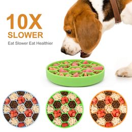 Slow Feeder Dog Bowl with Bottom Suction Cup Non Slip Anti-Gulping Puzzle Feeders Interactive Bloat Stop Dogs XBJK2103