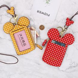 Card Holders 2021 Cartoon Dot Mouse Multifunction Holder Ladies Fashion Subway ID Protective Case Coin Purse