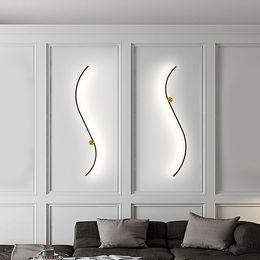 60/100CM Modern Minimalist LED Wall Lamps Living Room Bedroom Bedside Luster AC110V-240V Indoor black Lamp Aisle Lighting decoration