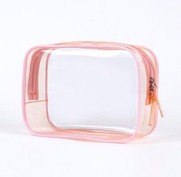 10pcs Cosmetic Bags Women PVC Transparent Waterproof Large Capacity Travel Storage Bag Mix Colour