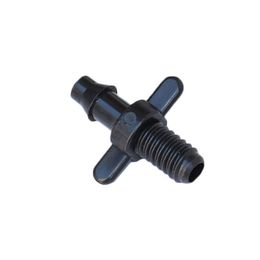 plastic barbed connectors Canada - Threaded Connector 4 7 Mm Barbed Joint Drip Irrigation Hose Misting Fittings Plastic Barb 1 4"PVC Watering Equipments
