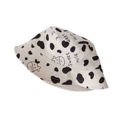 Cow Print Bucket Hats Children Panama Comfortable Breathable Cotton Fisherman Hat Kids Child Outdoor Walking Travel Sun Caps