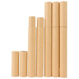 20.7x2.1cm Empty Kraft Paper Incense Tube Barrel Small Storage Box For pencil Joss Stick Convenient Carrying Tea tubes