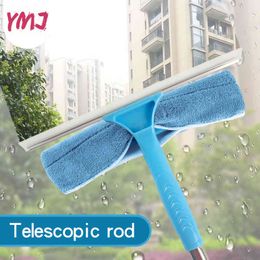 Telescopic High-Rise Cleaning Window Wiper Double Sided Glass Cleaner Brush Tool Brush for Washing Windows Glass Cleaning Tools 210329