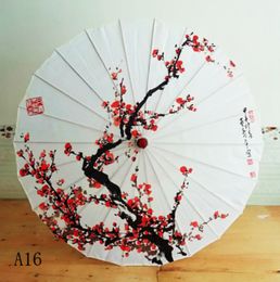 Women Japanese Cherry Blossoms Silk Ancient Dance Decorative Chinese Style Oil Paper Umbrella