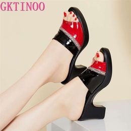 GKTINOO Women Slipper's Ladies Summer Slippers Genuine Leather Shoes High Heels Fashion 210928 GAI GAI GAI