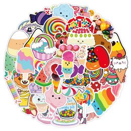 50pcs/Lot Colorful Cute Sweet Candy Stickers Decals Vinyl Waterproof No-duplicate Sticker For Laptop Skateboard Bottle Car Decal