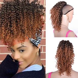 Short Puff Afro Kinky Curly Drawstring Ponytail African American Wrap Synthetic Pony Tail Clip in Hair Extensions
