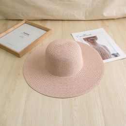 Sunshade Travel Beach Caps Summer Solid Outdoor Adjustable Hats American Style All Match Straw Hats