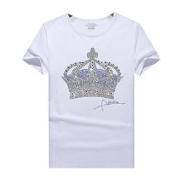 Summer Rhinestone Short Sleeve T-shirt Tops for Men Cotton Blend with Designs - Vintage Crew Neck Casual Shirts Women, Unisex