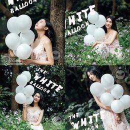 20Pcs 10inch 12inch Thick Soft Light Pure White Balloon Birthday Valentine's Day Wedding Festival Christmas Decorations