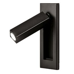 Topoch Modern Wall Sconces Semi-Recessed Lamp with Hidden Switch on the Backplate Head Swivel Reading Lights 3W Focus LED Directional Lighting Luminaires