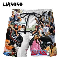 Men's Anime Imprimir Bleach Solto Shorts Street Beach Hip Casual Shorts Boardshorts Calças Bonito Moda Lazer Swimming Trunks