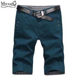 Mwxsd Brand Summer Fashion Mens Shorts Casual Cotton Slim Bermuda Masculina Beach Joggers Trousers Knee Length -38 210714