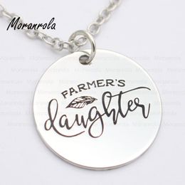 Pendant Necklaces Arried "Farmer's Daughter "Copper Necklace Keychain,charm Hand Stamped Jewelry Farm Family Rustic Charm Farmhouse