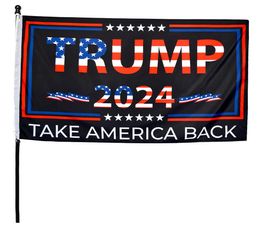 Trump 2024 Banner Flag Take America Back 90*150cm Indoor Outdoor Decoration Banner Flags With 2 Grommets Single Sided Banners Vivid Patriotic Colours Free DHL HH21-737