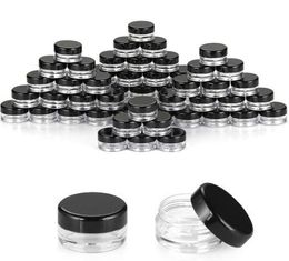 Lip Balm Containers 3G/3ML Clear Round Cosmetic Pot Bottle with Black White Screw Cap Lids And Small Tiny 3g